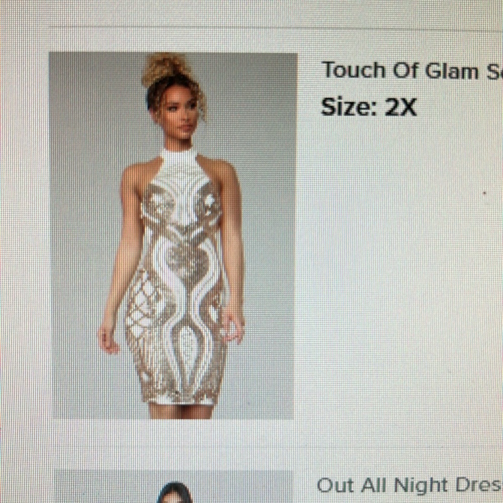 Touch of glam sequin dress white/gold